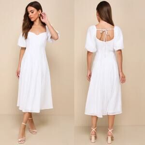 Lulu's White Midi Dress